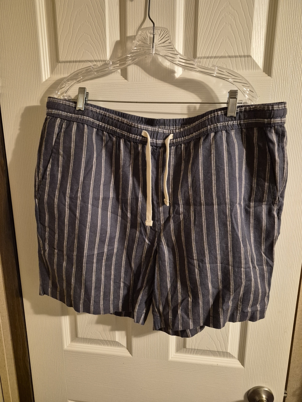 Goodfellow & Co Navy and White Vertical Stripe Hybrid Shorts
